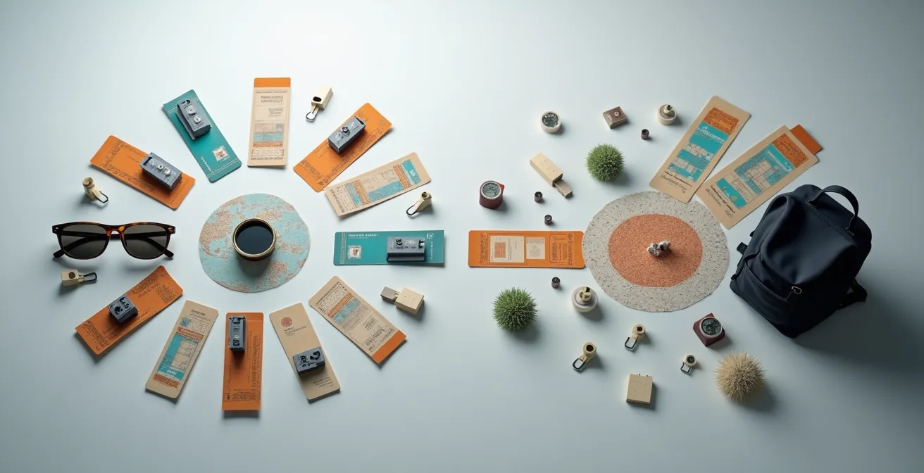 Comparaison visuelle des modèles d'itinéraires de voyage Hub and Spoke et Parcours Linéaire