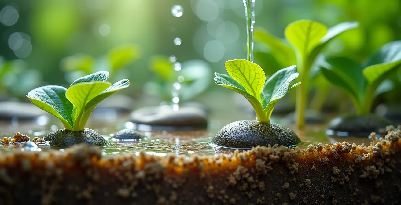 Système de phytoépuration avec bassins filtrants naturels et plantes aquatiques locales