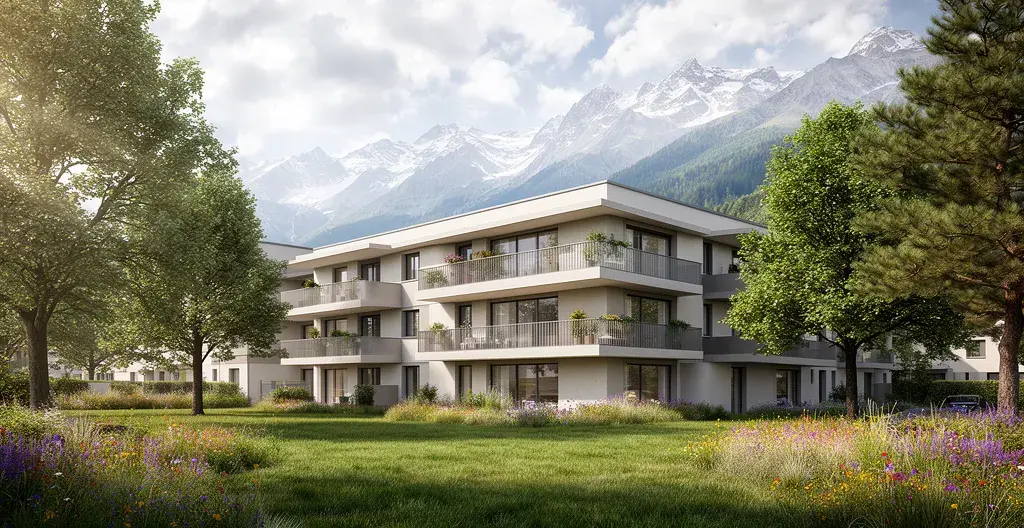 Résidence appart-hôtel Archamps avec vue sur le Salève et espaces verts